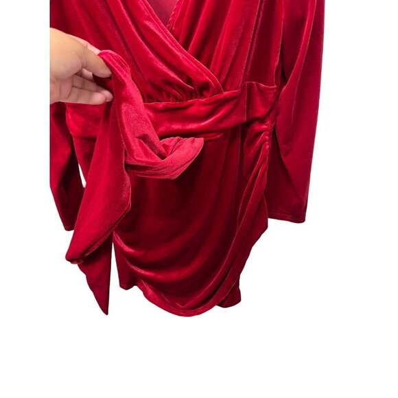 SHEIN Unity Plus Surplice Neck Draped Front Velvet Bodycon Dress Size 4X - Picture 5 of 7